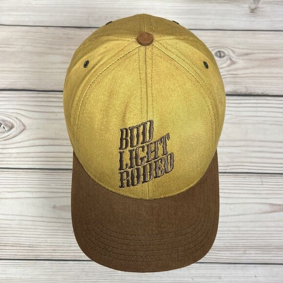 VTG 2000 Bud Light Rodeo Hat Brown Cap Leather Strap Adjustable Made USA - READ - Picture 2 of 15